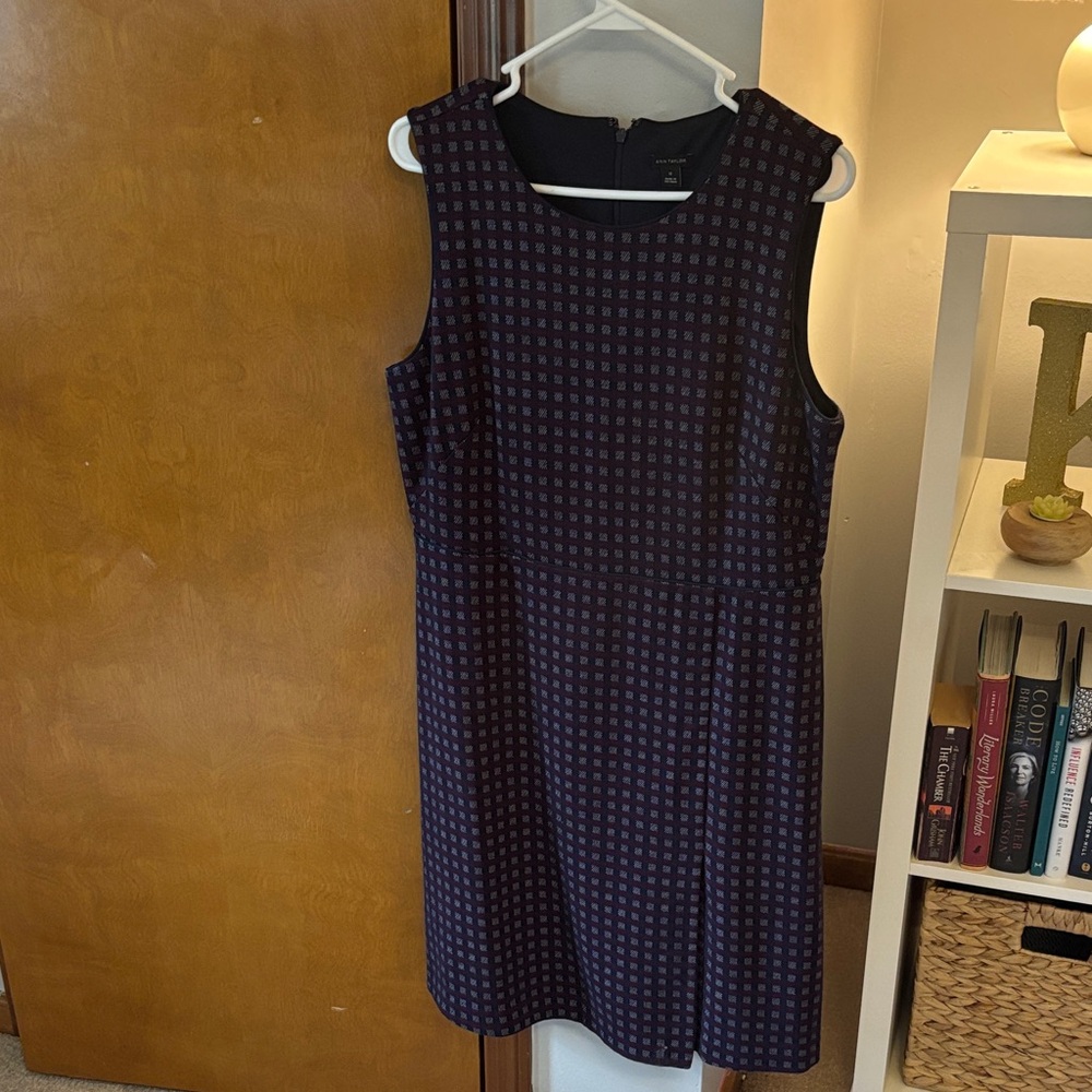 Ann Taylor Black and Purple Mini Dress